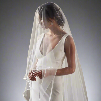 BIANCA | Satin Cathedral Veil