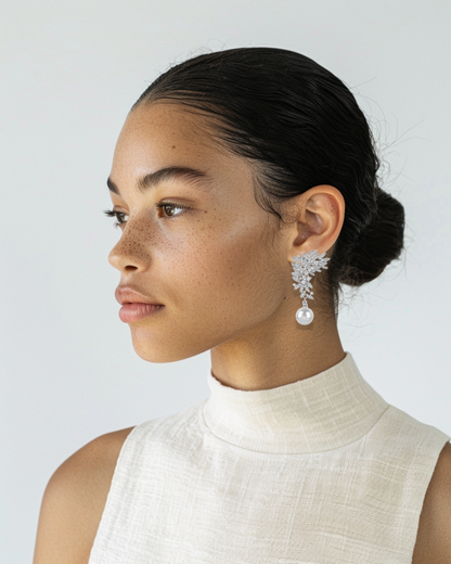 INGRID | Cluster & Pearl Drop Earrings