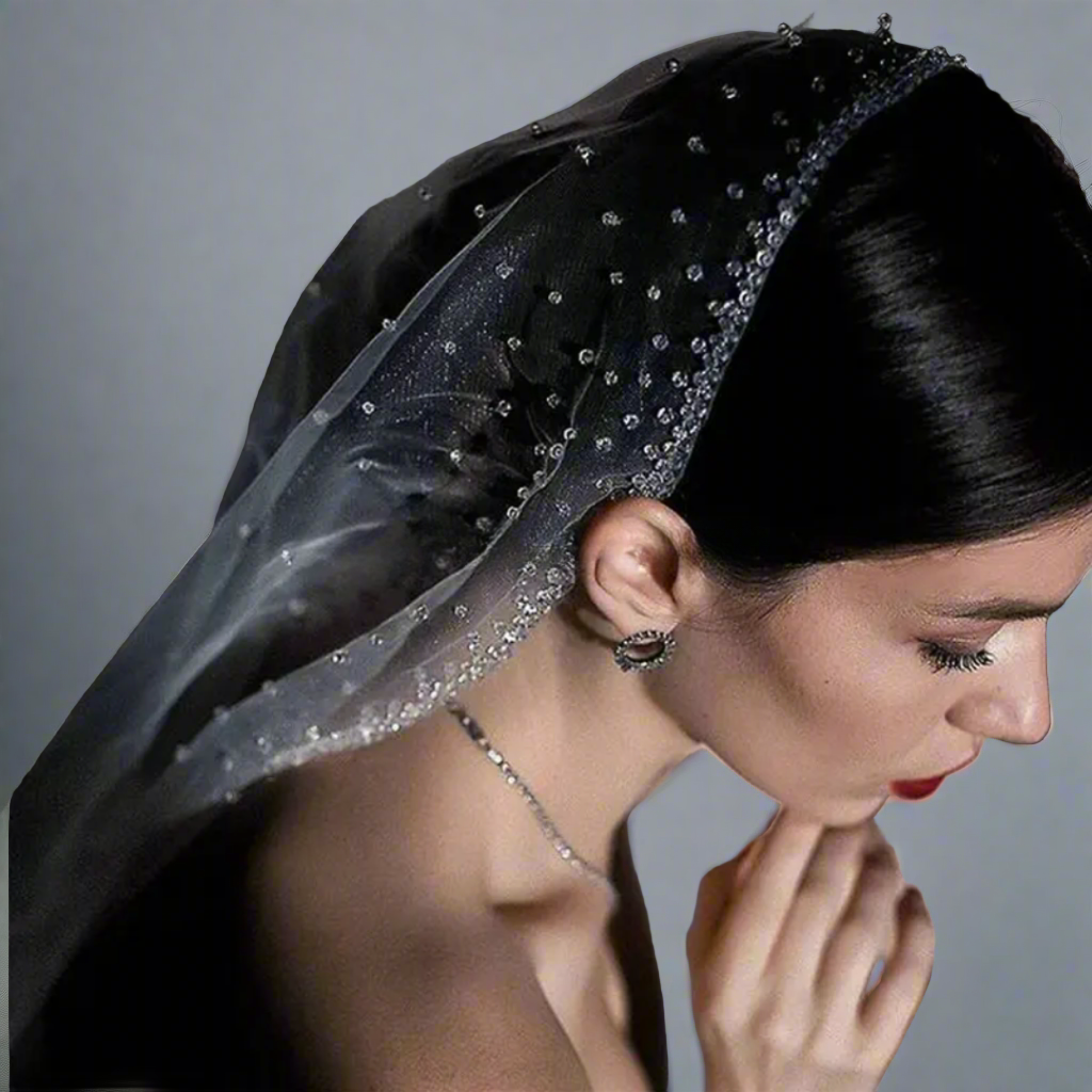 MARILYN | Beaded Crown Veil