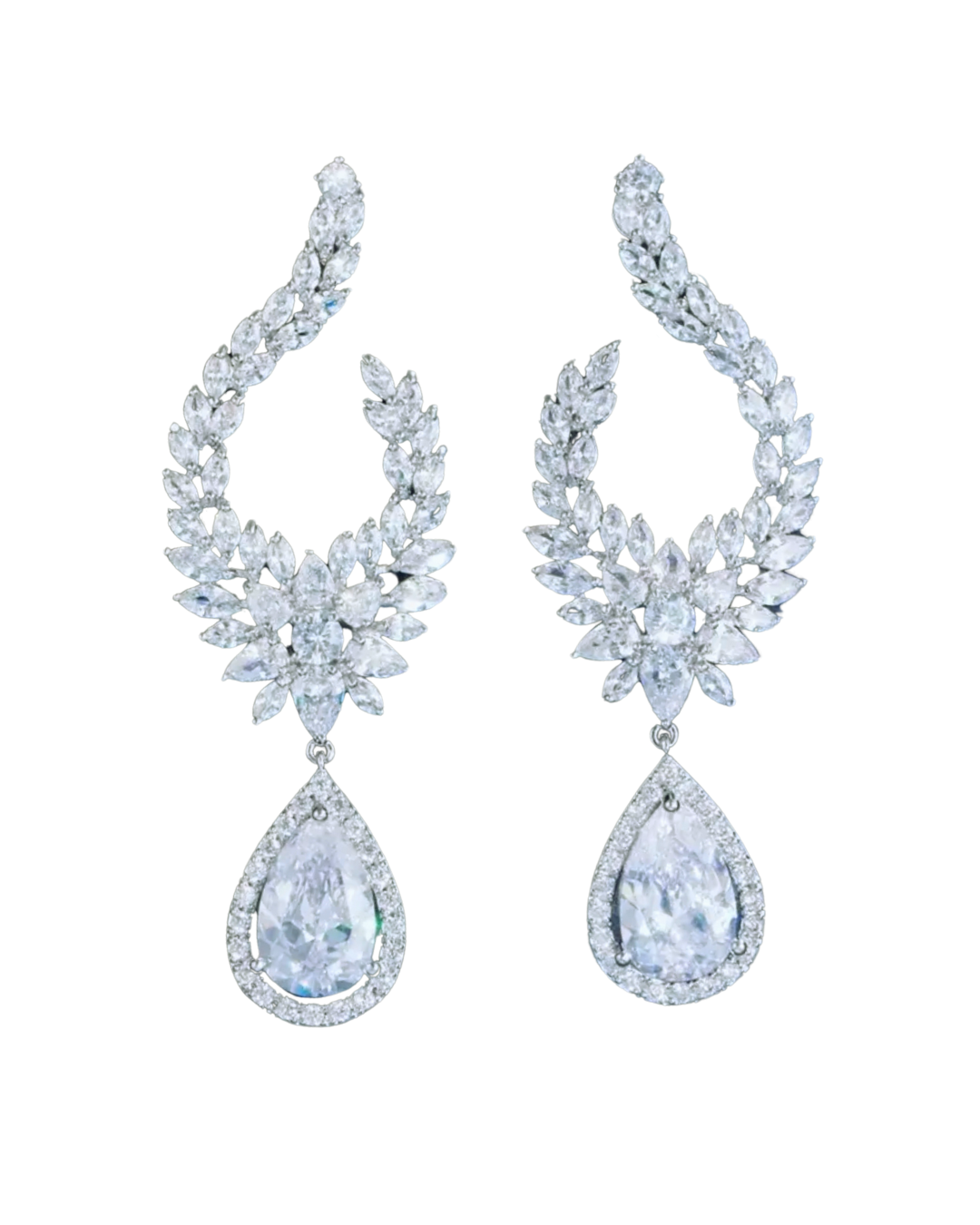 VICTORIA | Crystal Oval Drop Earrings