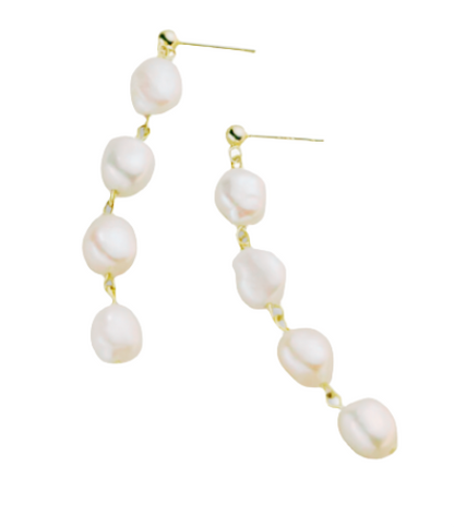 KATE | Long Pearl Drop Earrings