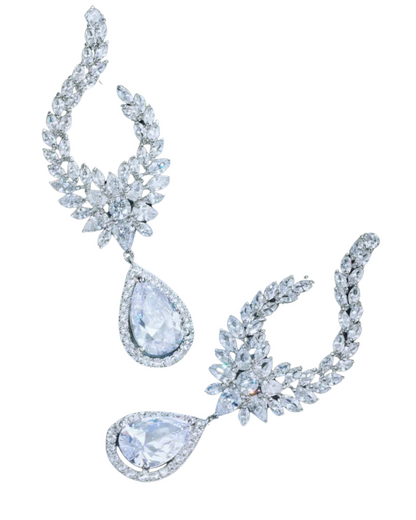 VICTORIA | Crystal Oval Drop Earrings