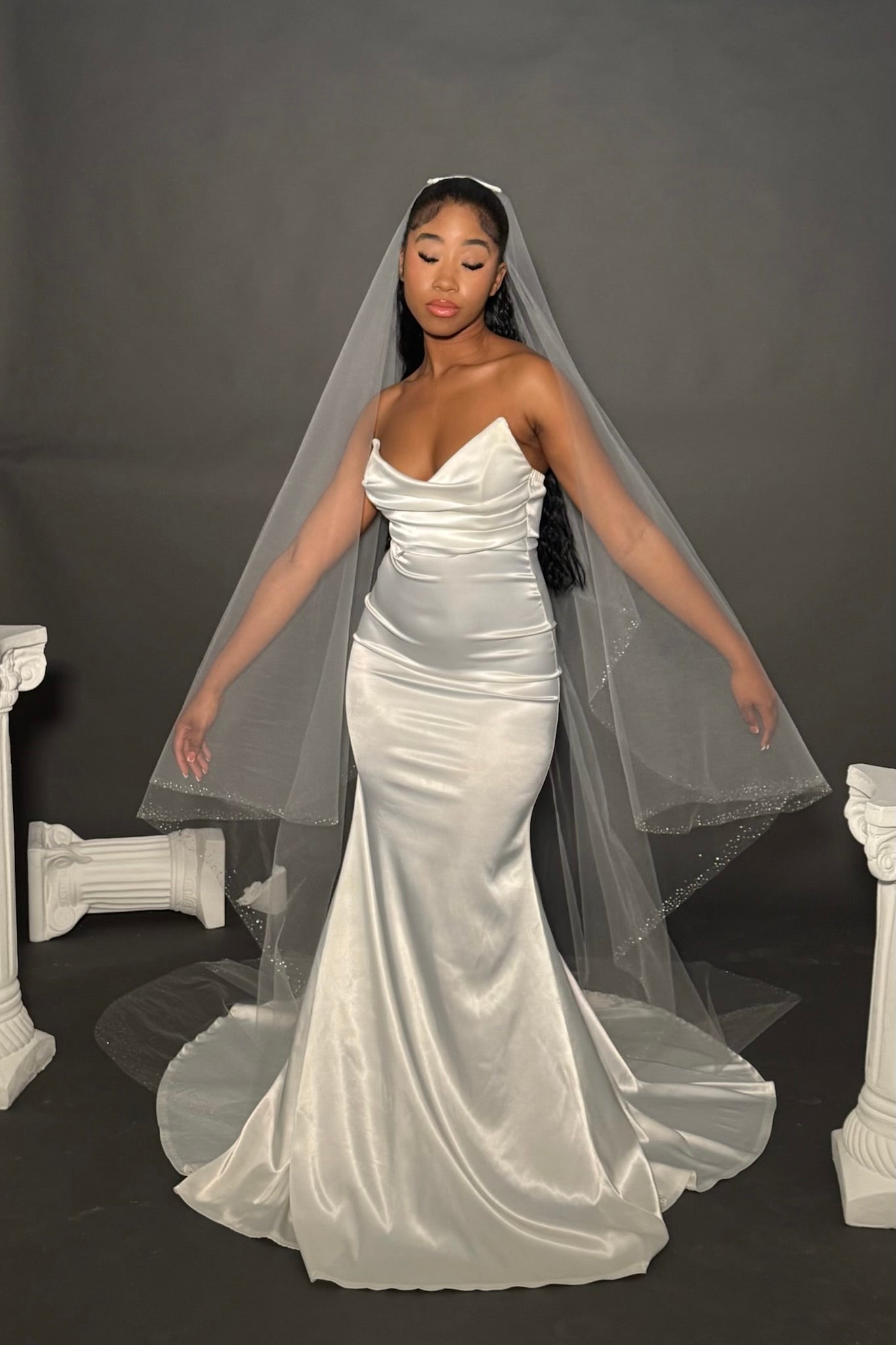 Stunning Dew Drop Cathedral Drop Veil |Elegant Handcrafted Bridal